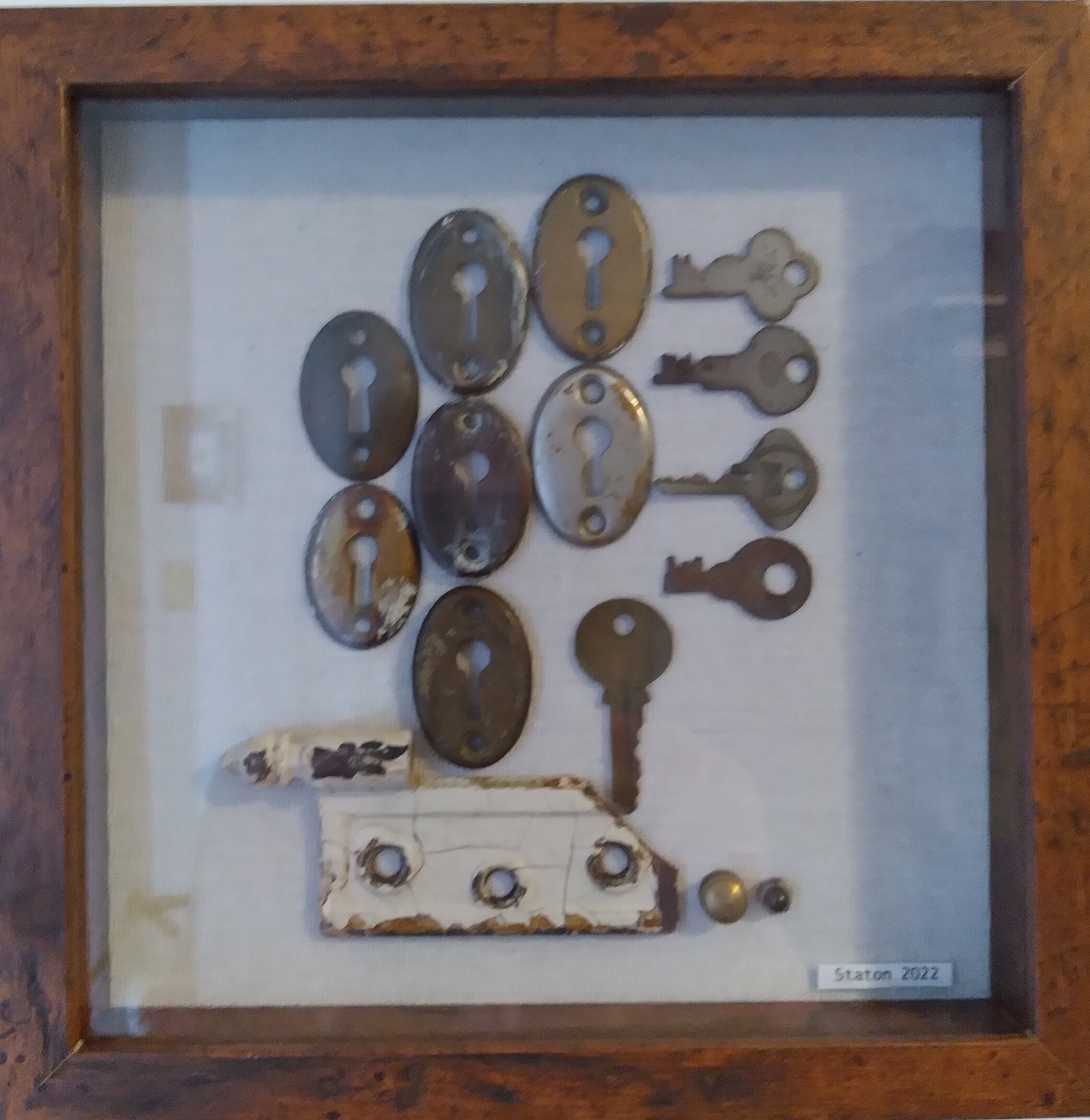 Brown Keyholes with Hinge-image